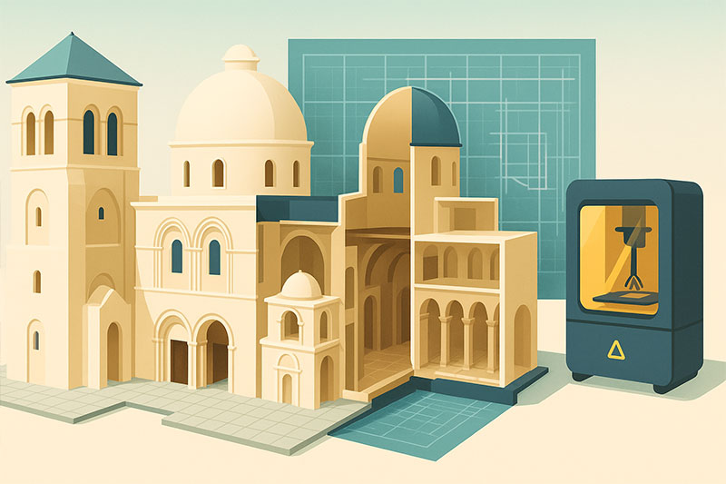 Realizzazione di un plastico architettonico storico per un allestimento museale